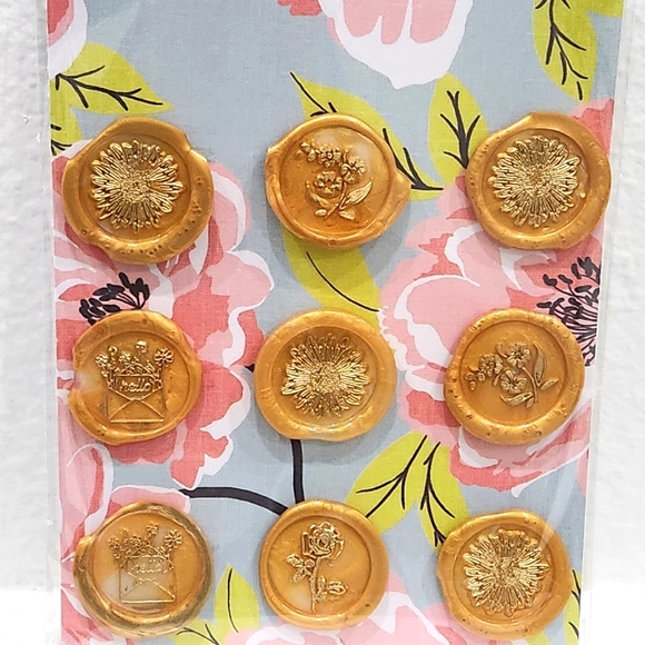 Gold Wax seals stickers.  Envelope seals. - Picture 1 of 11